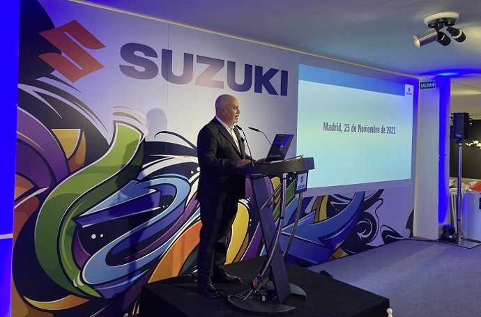 El presidente de Suzuki Ibérica, Juan López Frade, en el encuentro anual con prensa de Suzuki