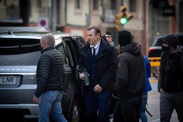 El actor Liam Neeson rueda en Manresa (Barcelona) 'Marlowe'