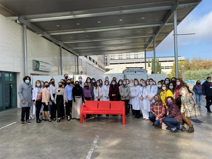 Conmemoración del día contra la violencia de género en el Hospital Reina Sofía.