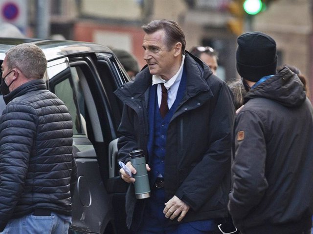 El actor Liam Neeson, durante el rodaje de la película ‘Marlowe’