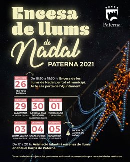 Cartel de encendido de las luces de Navidad de Valncia