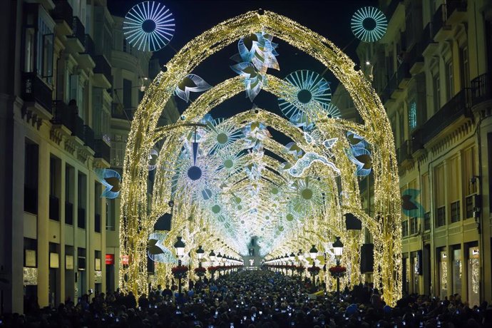 Archivo - Encendido de las luces de Navidad en Málaga . 29/11/19