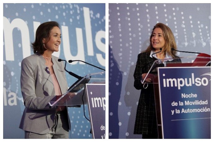 La ministra de Industria, Comercio y Turismo, Reyes Maroto, y la ministra de Transportes, Movilidad y Agenda Urbana, Raquel Sánchez en la primera edición de la Noche de la Movilidad y la Automoción