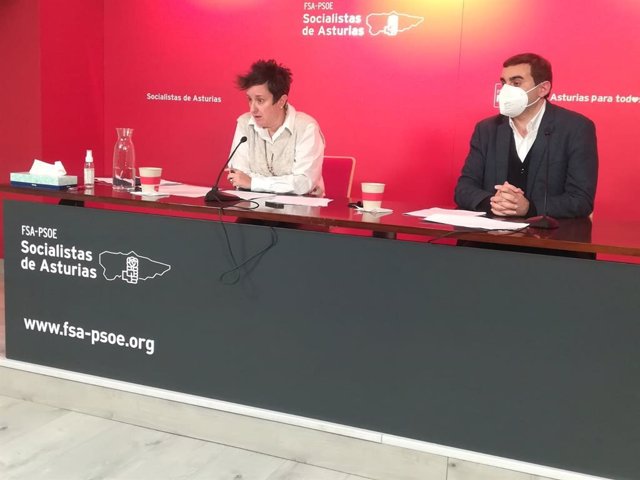 La senadora del PSOE por Asturias, María Fernández, y el diputado del PSOE por Asturias en el Congreso, Roberto García Morís