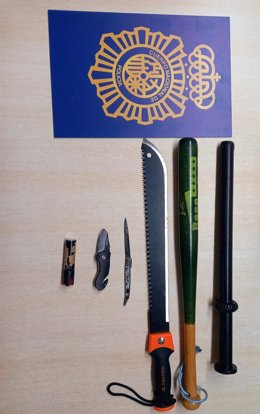 Ehectos confiscados al arrestado por un apuñalamiento en Valncia