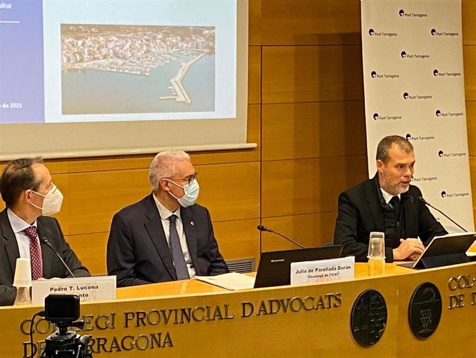 El presidente del Port de Tarragona, Josep Maria Cruset, durante la jornada.