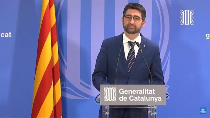 El vicepresidente de la Generalitat y conseller de Políticas Digitales y Territorio, Jordi Puigneró, en rueda de prensa tras la Comisión Bilateral de Infraestructuras.