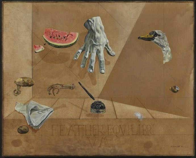 El cuadro 'Equilibrio intra-atómico de una pluma de cisne', de Salvador Dalí, que se podrá ver en la exposición 'Salvador Dalí: Imagination and Reality' en el centro Dongdaemun Digital Plaza (DDP) de Seúl (Corea del Sur)