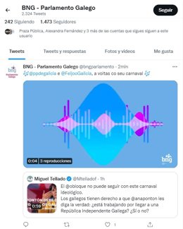 El BNG replica con humor en Twitter a Miguel Tellado (PPdeG) : canción 'Carnaval' de Georgie Dann
