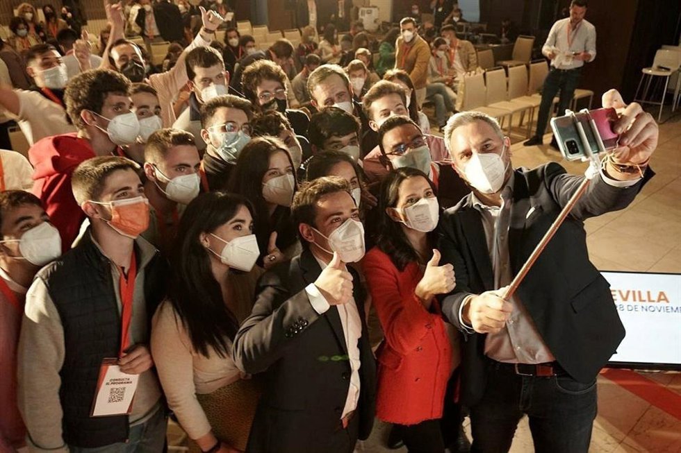 La presidenta de Cs, Inés Arrimadas, este viernes en Sevilla durante la inauguración del Campus Joven 2021 de este partido.