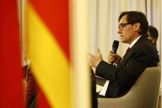 El líder del PSC en el Parlament, Salvador Illa, en la XXVI Trobada d'Economia en S'Agaró