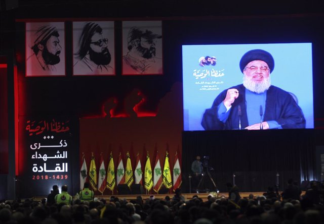 Archivo - El líder del partido-milicia chií libanés Hezbolá, Hasán Nasralá