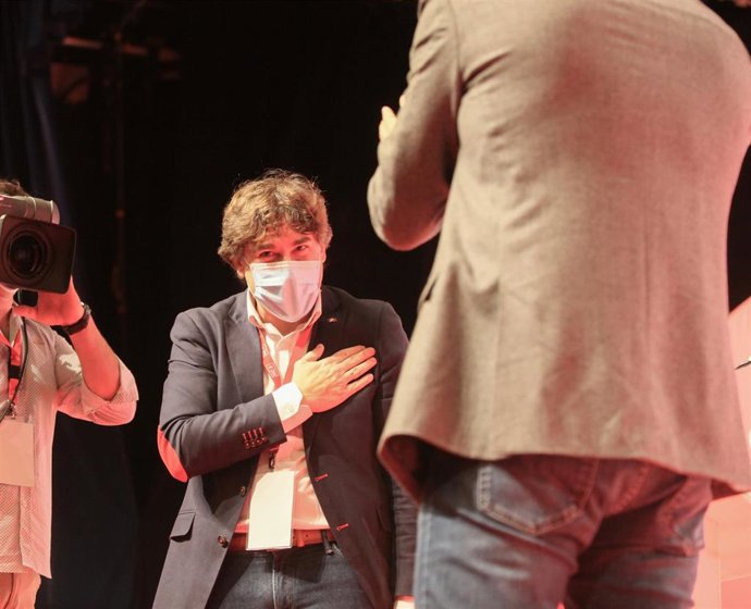 El nuevo secretario general del PSE-EE, Eneko Andueza durante el IX Congreso del PSE-EE celebrado el pasado fin de semana en Bilbao