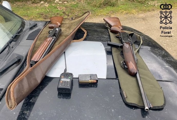 Escopetas requisadas por la Policía Foral