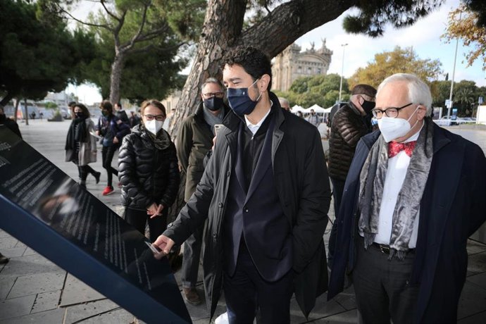 El presidente del Puerto de Barcelona, Dami Calvet, en la conmemoración del centenario de la expedición lingüística 'Gran Eixida'