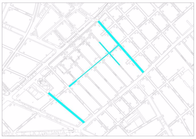 Imagen gráfica de la renovación del pavimento de cinco calles del barrio de los Hostalets.