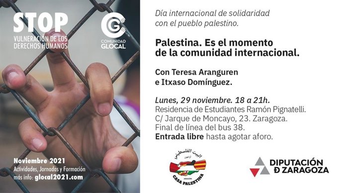 La DPZ organiza una jornada sobre el papel de la comunidad internacional ante la situación del pueblo palestino.