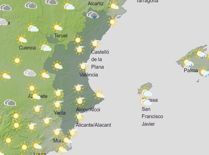 Predicción del tiempo para este domingo 28 de noviembre