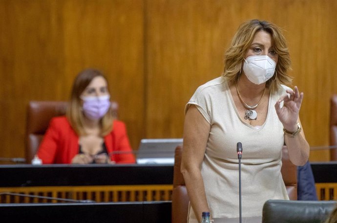 Archivo - La ex secretaria general del PSOE,A, Susana Díaz, en una foto de archivo en el Parlamento andaluz.