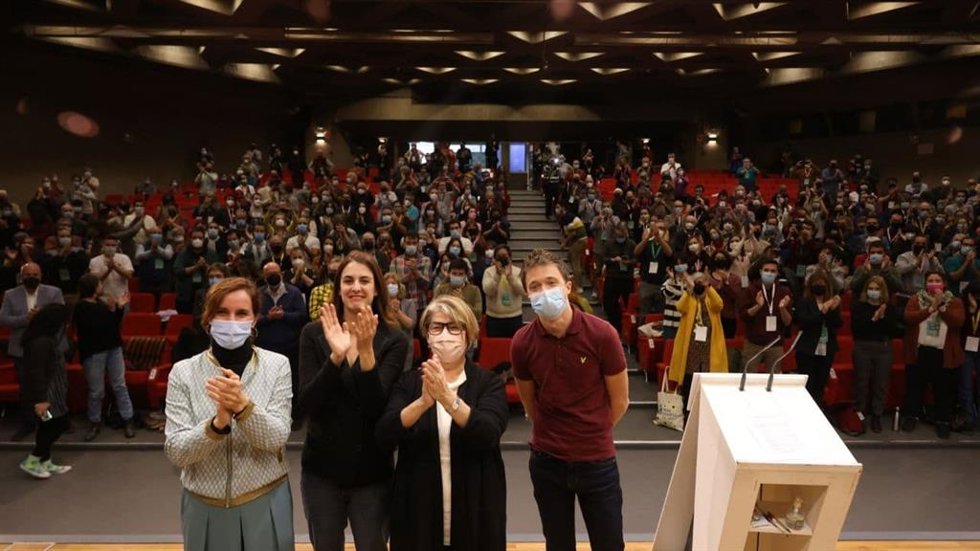 Mónica García, Rita Maestre, Inés Sabanés e Íñigo Errejón con Más Madrid Ciudad en el Plenario 2021