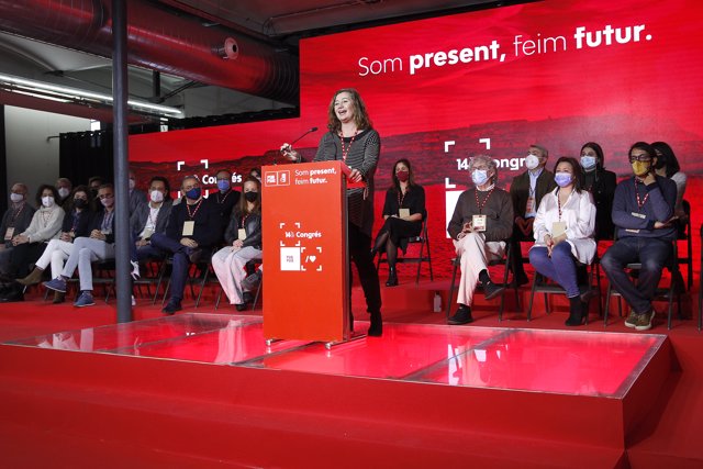 La secretaria general del PSIB-PSOE y presidenta de Baleares, Francina Armengol, durante la segunda jornada del 14º Congreso del PSIB-PSOE.