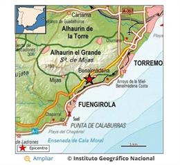 Registrado un terremoto de magnitud 4,1 con epicentro en Benalmádena (Málaga)