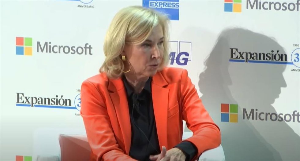 La consejera delegada de Bankinter, María Dolores Dancausa, durante el 'XII Encuentro del sector financiero' organizado por KPMG y 'Expansión'.