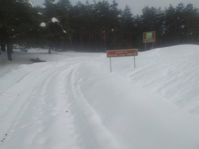 Puerto de Sancho Leza en La Rioja en el que hacen falta cadenas