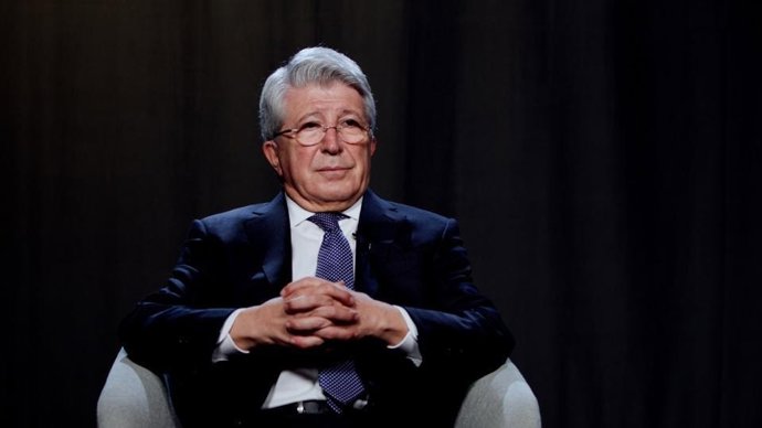 Archivo - El presidente del Atlético de Madrid, Enrique Cerezo, se muestra optimista ante el futuro del equipo en 2021