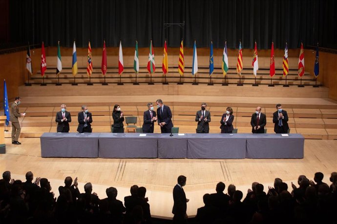 Acto de entrega de despachos a los nuevos jueces, presidido por el Rey, en Barcelona el 29 de noviembre de 2021.