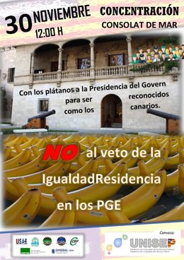 Protesta de Unisep en Palma por la equiparación del plus de residencia con Canarias.