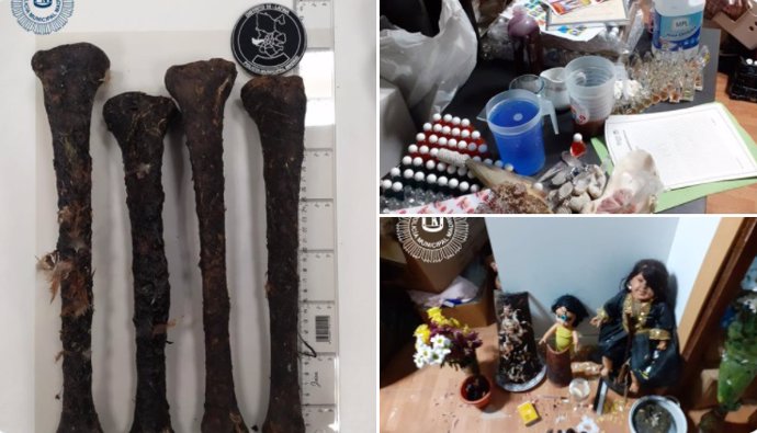 La Policía Municipal de Madrid ha localizado restos óseos en una tienda dedicada a la venta de productos cosméticos y de santería