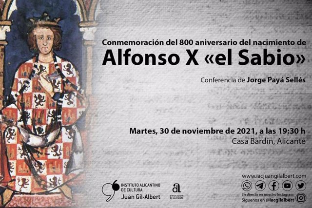 El Gil-Albert analitza la figura del Rei Alfonso X El Savi i la seua vinculació amb la ciutat d'Alacant