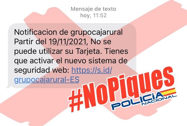 El último bulo sobre Caja Rural que te pide pinchar en un enlace para volver a usar tu tarjeta.