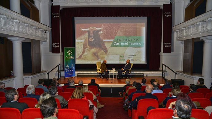 El empresario taurino Ramón Valencia, en el Encuentro Carrusel Taurino de la RTVA