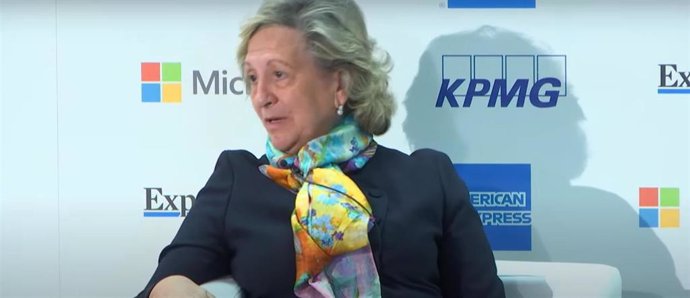 La presidenta de Unespa, Pilar González de Frutos, durante la segunda jornada del 'XII Encuentro del sector financiero' organizado KPMG y el diario 'Expansión'