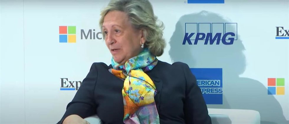 La presidenta de Unespa, Pilar González de Frutos, durante la segunda jornada del 'XII Encuentro del sector financiero' organizado KPMG y el diario 'Expansión'