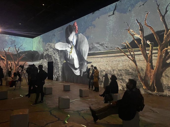 Proponen un audiovisual inmersivo sobre la vida de Kahlo en una sala con 1.000 metros cuadrados de superficie proyectada