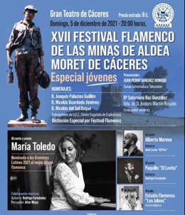 El Festival Flamenco de las Minas de Cáceres rinde homenaje a los jóvenes con María Toledo como cabeza de cartel