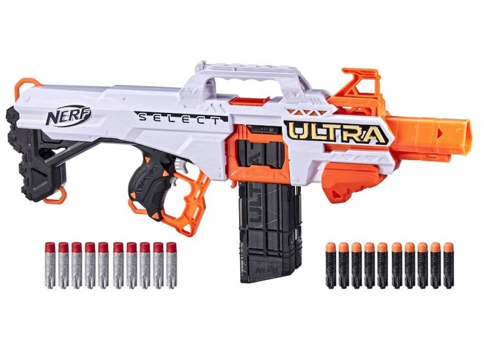 El lanzadardos Nerf Ultra a una distancia de hasta 36 metros
