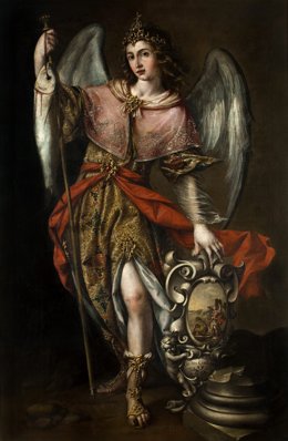 Arcángel San Rafael pintado por Valdés Leal y que podrá verse en la exposición antológica del artista en el Museo de Bellas Artes.