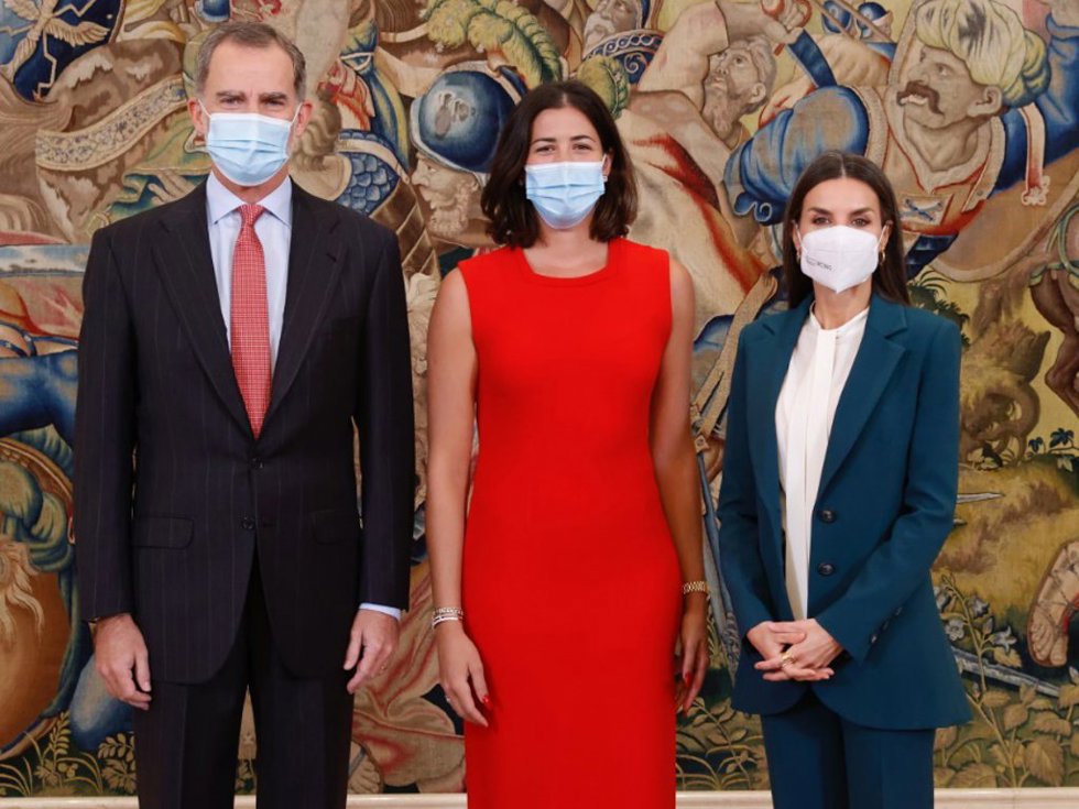 Los Reyes han recibido en audiencia a Garbiñe Muguruza en el Palacio de la Zarzuela