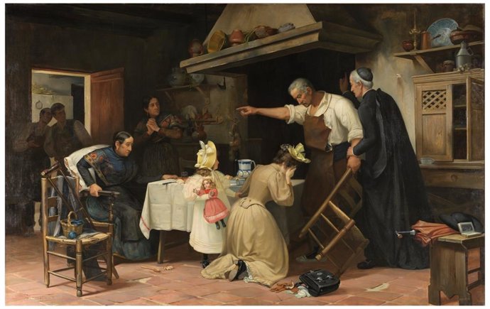 El cuadro ¡Perdonar nos manda Dios! de Luis García Sampedro llega al MUBAG cedido por el Museo del Prado