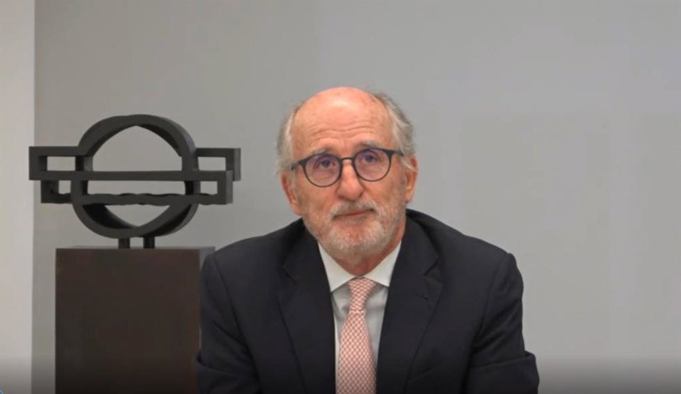 El presidente de Repsol, Antonio Brufau, durante la jornada