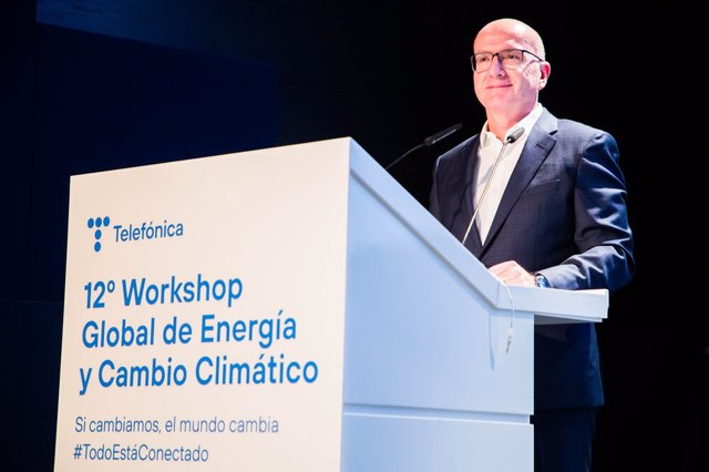 El consejero delegado de Telefónica, Ángel Vilá, durante su intervención en el 12º Workshop Global de Energía y Cambio Climático.