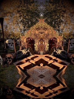 Artprice Metaverse  'Alchemical Fractal 2' (collection of 999 works), raw steel, NFT sculpture and algorithm by thierry Ehrmann. Courtesy of Organe Museum / Abode of Chaos / La Demeure du Chaos