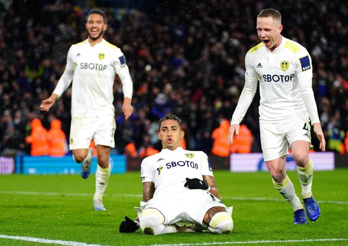 Raphinha celebra el gol de la victoria del Leeds United ante el Crystal Palace en la Premier League 2021-2022