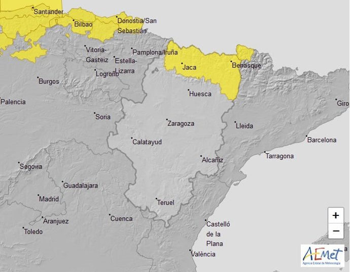 Aviso amarillo por nevadas en el Pirineo oscense este miércoles y jueves.