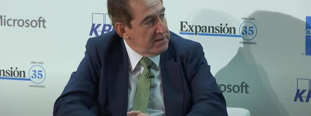 El presidente de Mapfre, Antonio Huertas, durante su intervención en el 'XII Encuentro del Sector Financiero' organizado por KPMG y el diario 'Expansión'