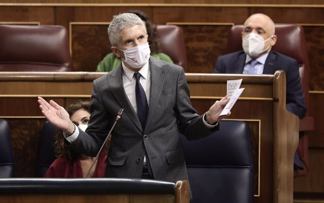El ministro del Interior, Fernando Grande-Marlaska, interviene en en el Congreso